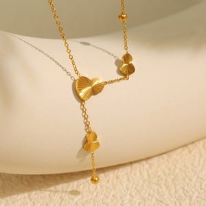 1 Piece Simple Series Simple Calabash Stainless Steel  Gold Color Women's Pendant Necklaces h5 